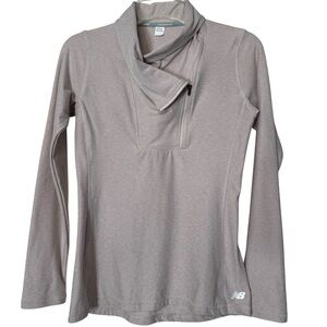 New Balance Heathered Funnel Neck Pullover S
